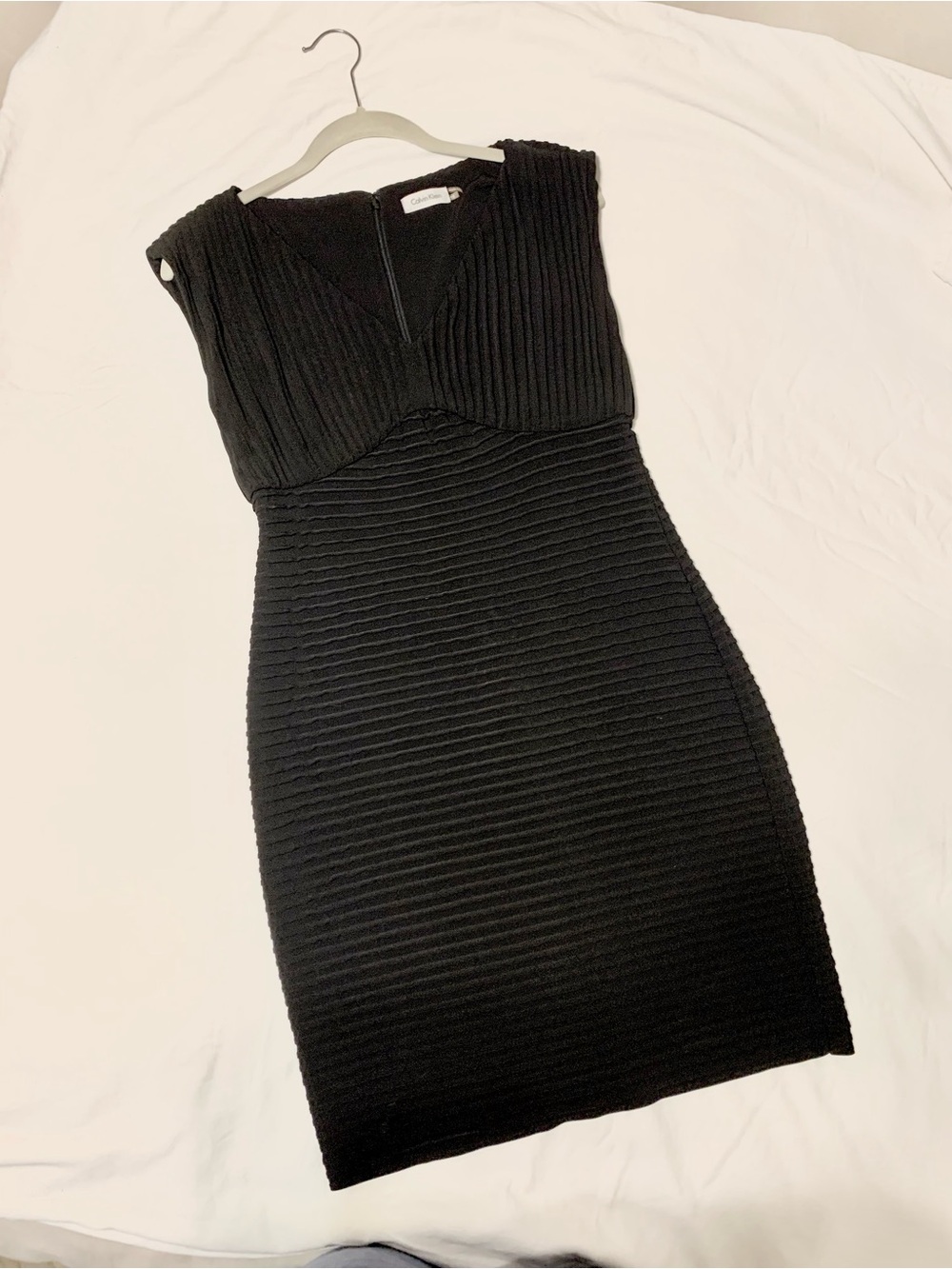Black Mini Dress, size 10, Bodycon. Calvin Klein Brand.